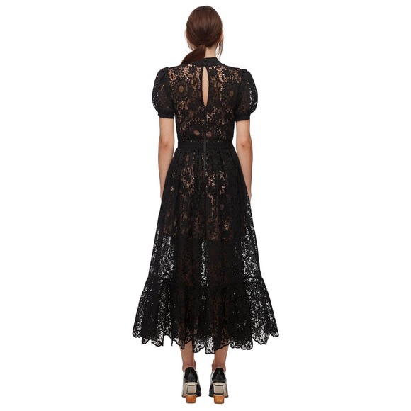 Self-Portrait Dresses & Skirts - Self-Portrait - Puff-Sleeved Guipure-Lace Dress